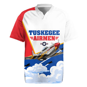 Personalized Tuskegee Airmen Rugby Jersey Expect To Win P-51 Mustang Patriotic Aviation Art