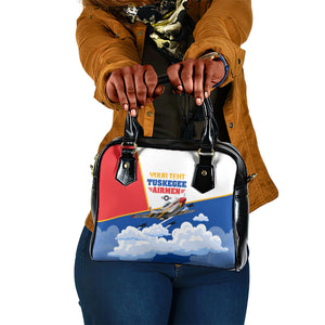 Personalized Tuskegee Airmen Shoulder Handbag Expect To Win P-51 Mustang Patriotic Aviation Art
