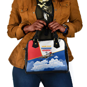 Personalized Tuskegee Airmen Shoulder Handbag Expect To Win P-51 Mustang Patriotic Aviation Art