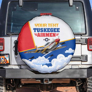 Personalized Tuskegee Airmen Spare Tire Cover Expect To Win P-51 Mustang Patriotic Aviation Art