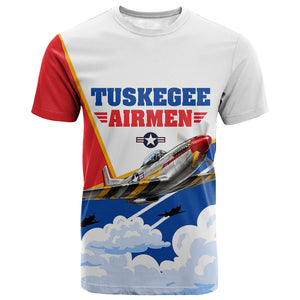 Personalized Tuskegee Airmen T shirt Expect To Win P-51 Mustang Patriotic Aviation Art