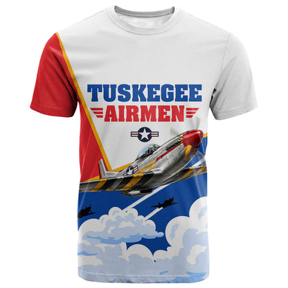 Personalized Tuskegee Airmen T shirt Expect To Win P-51 Mustang Patriotic Aviation Art