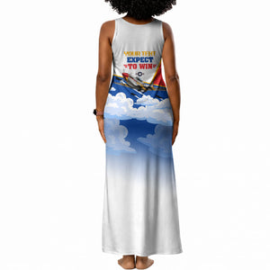Personalized Tuskegee Airmen Tank Maxi Dress Expect To Win P-51 Mustang Patriotic Aviation Art