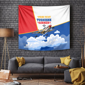 Personalized Tuskegee Airmen Tapestry Expect To Win P-51 Mustang Patriotic Aviation Art