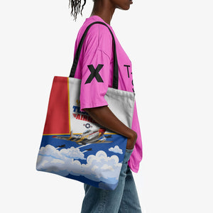 Personalized Tuskegee Airmen Tote Bag Expect To Win P-51 Mustang Patriotic Aviation Art
