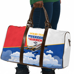 Personalized Tuskegee Airmen Travel Bag Expect To Win P-51 Mustang Patriotic Aviation Art