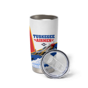 Personalized Tuskegee Airmen Tumbler Cup Expect To Win P-51 Mustang Patriotic Aviation Art