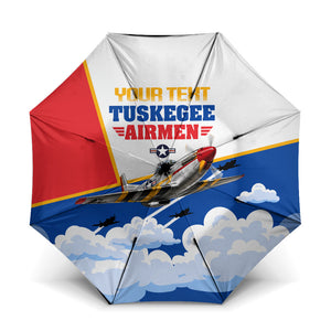 Personalized Tuskegee Airmen Umbrella Expect To Win P-51 Mustang Patriotic Aviation Art
