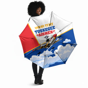 Personalized Tuskegee Airmen Umbrella Expect To Win P-51 Mustang Patriotic Aviation Art