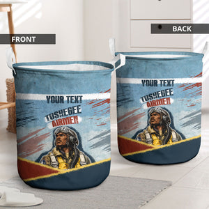 Personalized Tuskegee Airmen Laundry Basket Believe In Yourself Vintage WWII Military Aviation Art