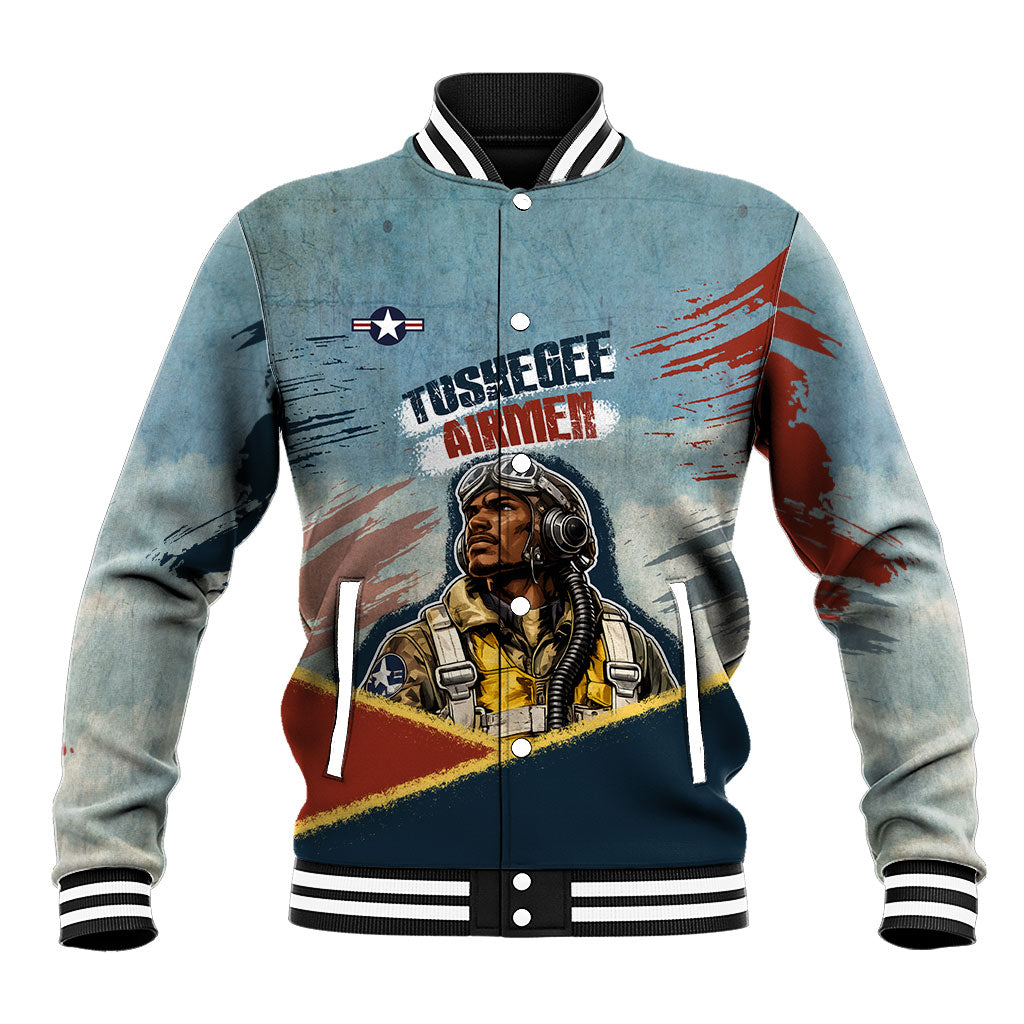 Personalized Tuskegee Airmen Baseball Jacket Believe In Yourself Vintage WWII Military Aviation Art