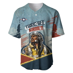 Personalized Tuskegee Airmen Baseball Jersey Believe In Yourself Vintage WWII Military Aviation Art