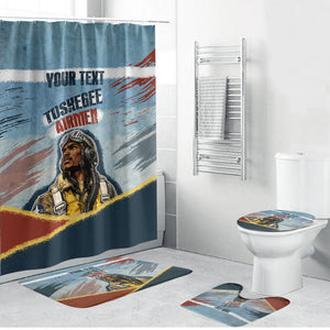 Personalized Tuskegee Airmen Bathroom Set Believe In Yourself Vintage WWII Military Aviation Art
