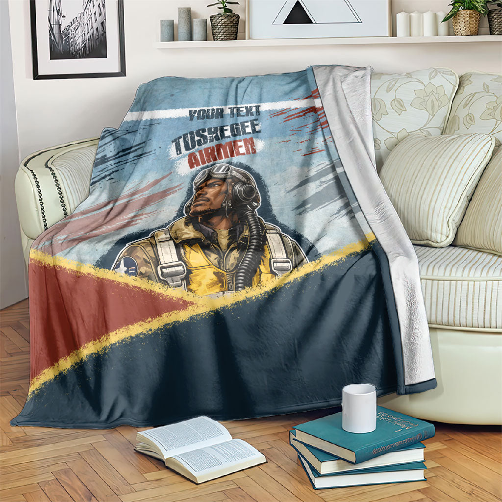 Personalized Tuskegee Airmen Blanket Believe In Yourself Vintage WWII Military Aviation Art