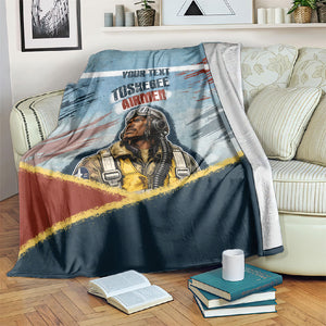 Personalized Tuskegee Airmen Blanket Believe In Yourself Vintage WWII Military Aviation Art
