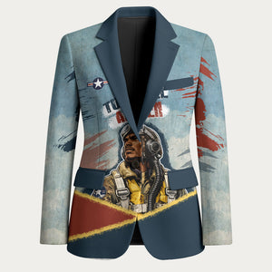 Personalized Tuskegee Airmen Blazer Believe In Yourself Vintage WWII Military Aviation Art