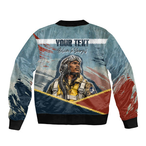 Personalized Tuskegee Airmen Bomber Jacket Believe In Yourself Vintage WWII Military Aviation Art