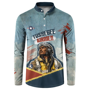 Personalized Tuskegee Airmen Button Sweatshirt Believe In Yourself Vintage WWII Military Aviation Art