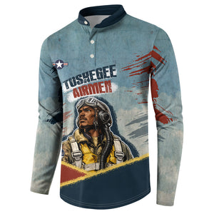 Personalized Tuskegee Airmen Button Sweatshirt Believe In Yourself Vintage WWII Military Aviation Art