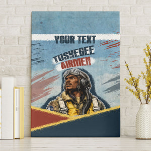 Personalized Tuskegee Airmen Canvas Wall Art Believe In Yourself Vintage WWII Military Aviation Art