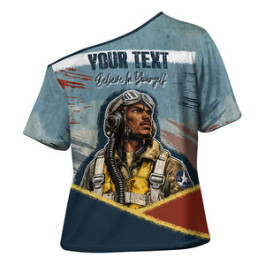 Personalized Tuskegee Airmen Cross Shoulder Shirt Believe In Yourself Vintage WWII Military Aviation Art