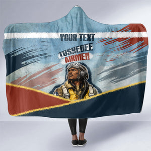 Personalized Tuskegee Airmen Hooded Blanket Believe In Yourself Vintage WWII Military Aviation Art
