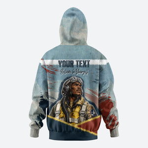 Personalized Tuskegee Airmen Hoodie Believe In Yourself Vintage WWII Military Aviation Art