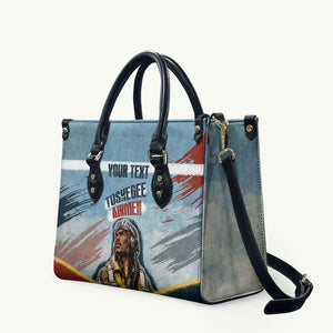 Personalized Tuskegee Airmen Leather Bag Believe In Yourself Vintage WWII Military Aviation Art