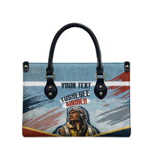 Personalized Tuskegee Airmen Leather Bag Believe In Yourself Vintage WWII Military Aviation Art