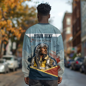 Personalized Tuskegee Airmen Long Sleeve Shirt Believe In Yourself Vintage WWII Military Aviation Art