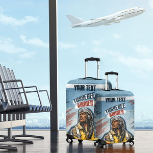 Personalized Tuskegee Airmen Luggage Cover Believe In Yourself Vintage WWII Military Aviation Art