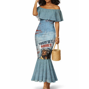 Personalized Tuskegee Airmen Mermaid Dress Believe In Yourself Vintage WWII Military Aviation Art