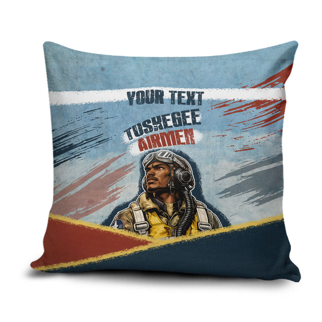 Personalized Tuskegee Airmen Pillow Cover Believe In Yourself Vintage WWII Military Aviation Art