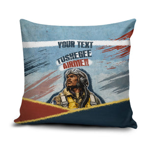 Personalized Tuskegee Airmen Pillow Cover Believe In Yourself Vintage WWII Military Aviation Art