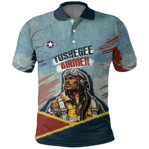 Personalized Tuskegee Airmen Polo Shirt Believe In Yourself Vintage WWII Military Aviation Art