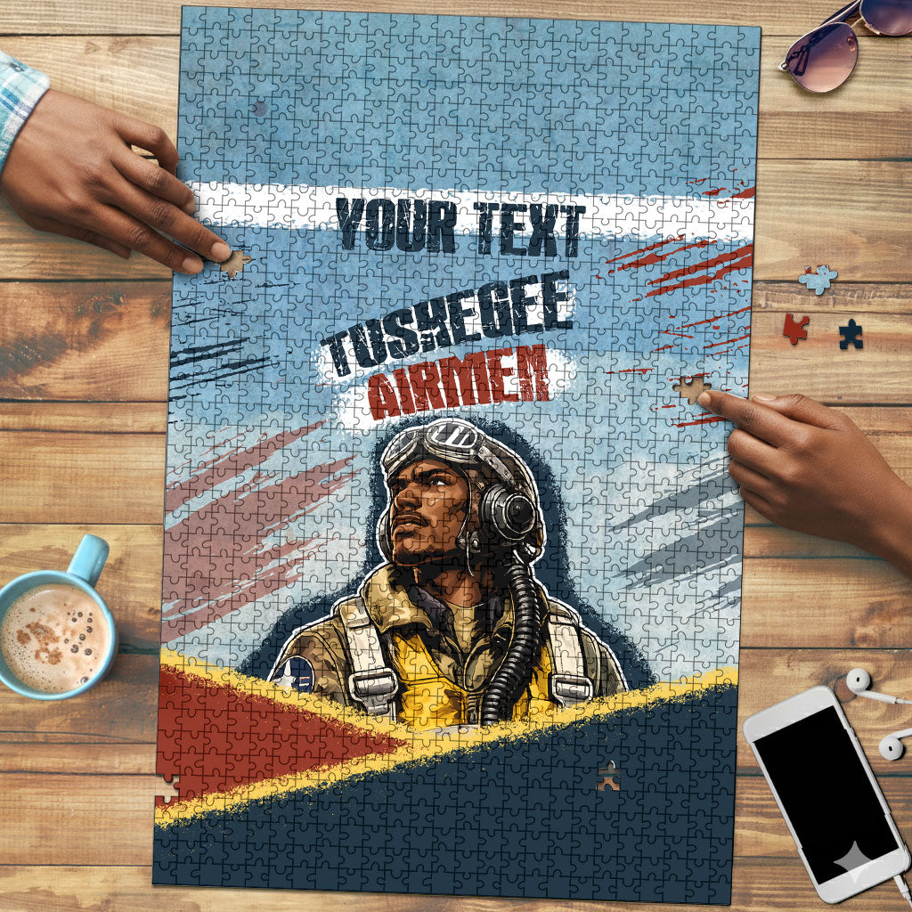 Personalized Tuskegee Airmen Puzzle Believe In Yourself Vintage WWII Military Aviation Art