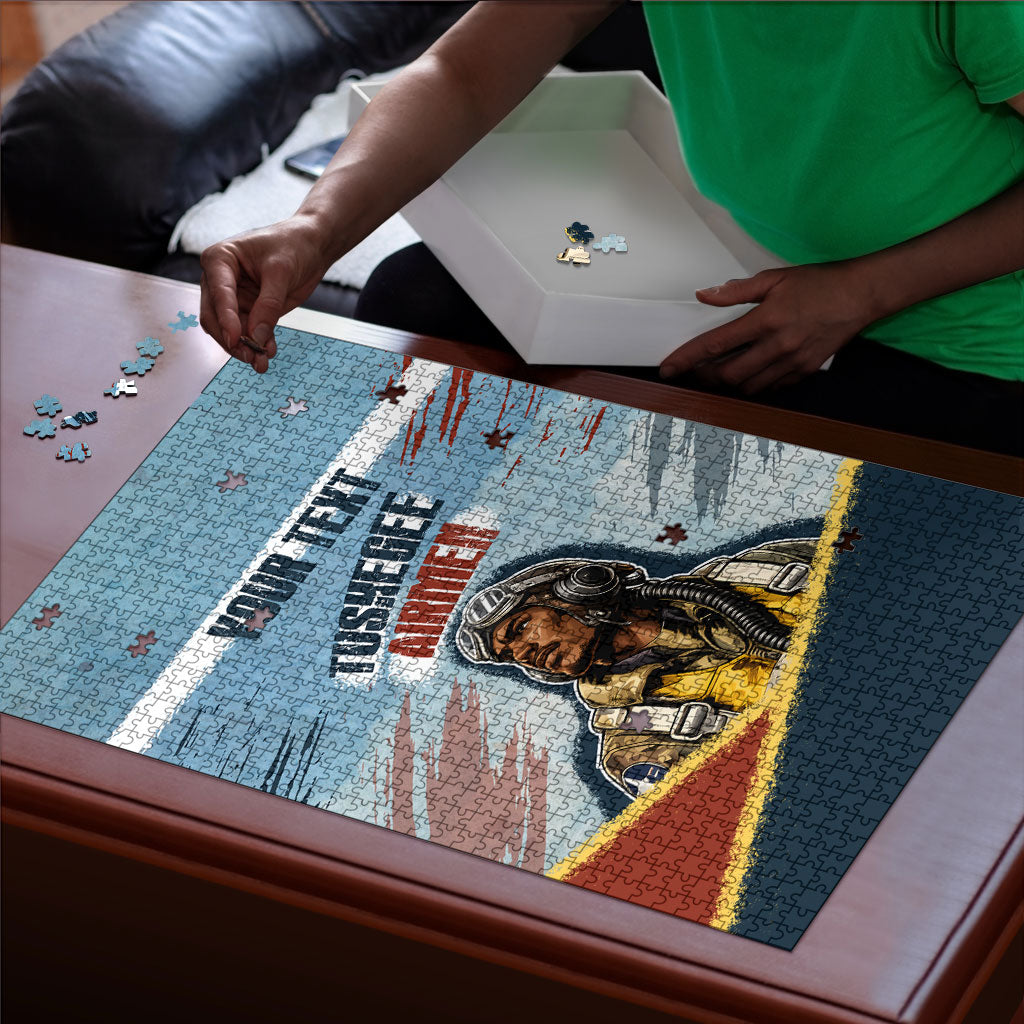 Personalized Tuskegee Airmen Puzzle Believe In Yourself Vintage WWII Military Aviation Art