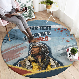 Personalized Tuskegee Airmen Round Carpet Believe In Yourself Vintage WWII Military Aviation Art