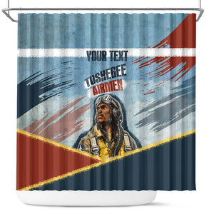 Personalized Tuskegee Airmen Shower Curtain Believe In Yourself Vintage WWII Military Aviation Art