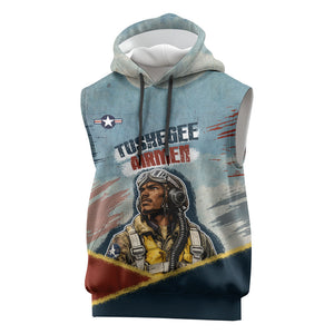 Personalized Tuskegee Airmen Sleeveless Hoodie Believe In Yourself Vintage WWII Military Aviation Art