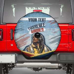Personalized Tuskegee Airmen Spare Tire Cover Believe In Yourself Vintage WWII Military Aviation Art