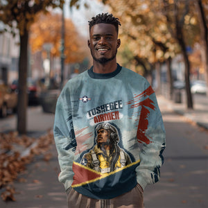 Personalized Tuskegee Airmen Sweatshirt Believe In Yourself Vintage WWII Military Aviation Art