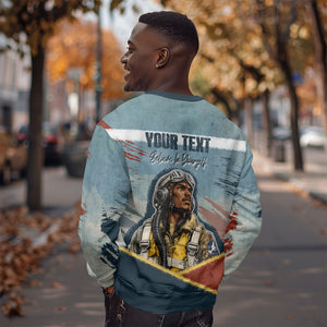 Personalized Tuskegee Airmen Sweatshirt Believe In Yourself Vintage WWII Military Aviation Art