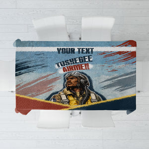 Personalized Tuskegee Airmen Tablecloth Believe In Yourself Vintage WWII Military Aviation Art