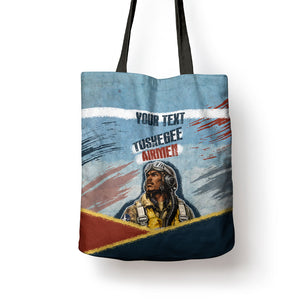 Personalized Tuskegee Airmen Tote Bag Believe In Yourself Vintage WWII Military Aviation Art