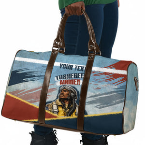 Personalized Tuskegee Airmen Travel Bag Believe In Yourself Vintage WWII Military Aviation Art
