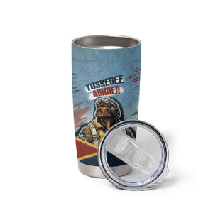 Personalized Tuskegee Airmen Tumbler Cup Believe In Yourself Vintage WWII Military Aviation Art