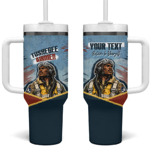 Personalized Tuskegee Airmen Tumbler With Handle Believe In Yourself Vintage WWII Military Aviation Art
