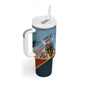Personalized Tuskegee Airmen Tumbler With Handle Believe In Yourself Vintage WWII Military Aviation Art