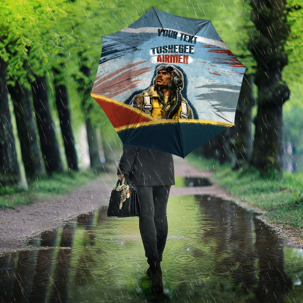 Personalized Tuskegee Airmen Umbrella Believe In Yourself Vintage WWII Military Aviation Art